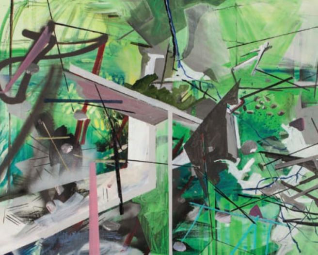 אלעד קופלר, ללא כותרת, 2014, אקריליק, שמן וצבע ספריי על בד, 148X96 ס''מ אלעד קופלר, ללא כותרת, 2014, אקריליק, שמן וצבע ספריי על בד, 148X96 ס''מ
