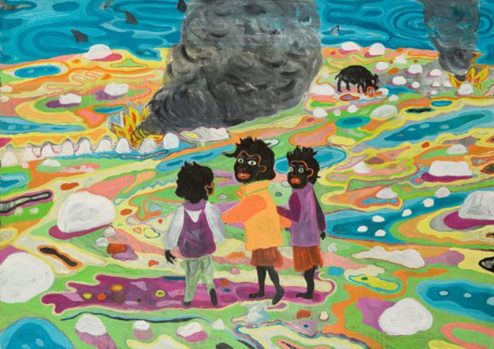 עמי פיצ'ביץ, ארץ מקולפת, 2008, שמן על בד, 110X80 ס''מ עמי פיצ'ביץ, ארץ מקולפת, 2008, שמן על בד, 110X80 ס''מ
