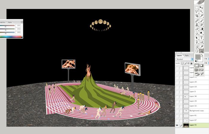 ליטל לב-כהן, יסוד, 2007 הדפסת למבדה על נייר, 109X170 ס''מ ליטל לב-כהן, יסוד, 2007 הדפסת למבדה על נייר, 109X170 ס''מ