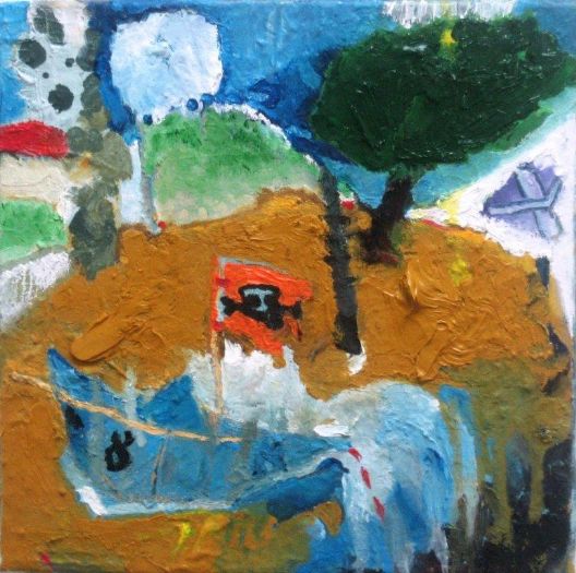 מיכל אורגיל, סירה, 2011, שמן על בד, 25X25 ס''מ מיכל אורגיל, סירה, 2011, שמן על בד, 25X25 ס''מ