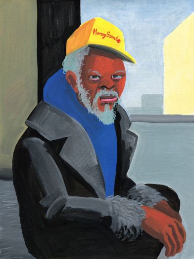 אנה לוקשבסקי, ברונו הנביא מתחנה מרכזית, 2012, טוש אקרילי על נייר, 36X48 ס''מ אנה לוקשבסקי, ברונו הנביא מתחנה מרכזית, 2012, טוש אקרילי על נייר, 36X48 ס''מ