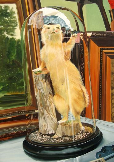 נעמי מנדל, To Be Stuffed, 2008, שמן על בד נעמי מנדל, To Be Stuffed, 2008, שמן על בד