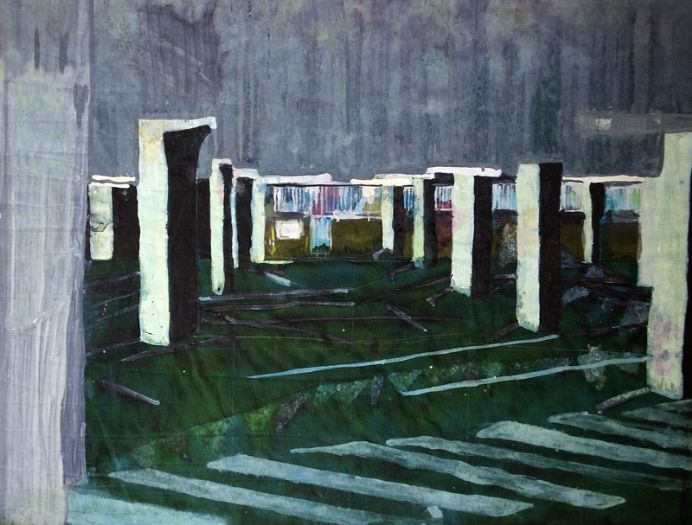 ניר מצליח, Park, 2007, טכניקה מעורבת על נייר, 80X60.5 סמ ניר מצליח, Park, 2007, טכניקה מעורבת על נייר, 80X60.5 סמ