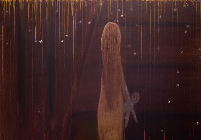 So long, Farewell, 2008, שמן וצבעי זכוכית על בד, 90X120 ס''מ So long, Farewell, 2008, שמן וצבעי זכוכית על בד, 90X120 ס''מ