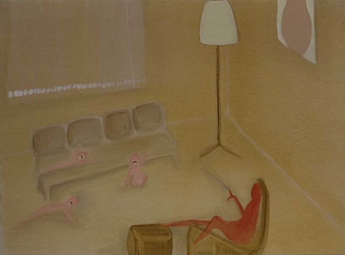 שלושה קופים, 2008, שמן על בד, 90X120 ס''מ שלושה קופים, 2008, שמן על בד, 90X120 ס''מ