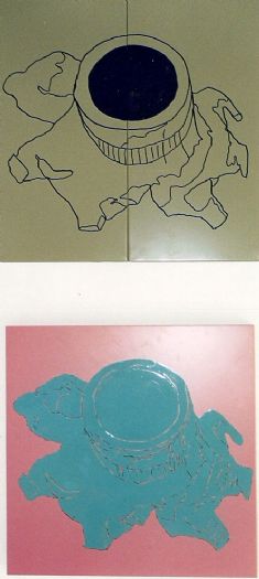 דורון יהלום, הכדור שהרג את רבין, 2004, עט סימון על מדף פח דורון יהלום, הכדור שהרג את רבין, 2004, עט סימון על מדף פח